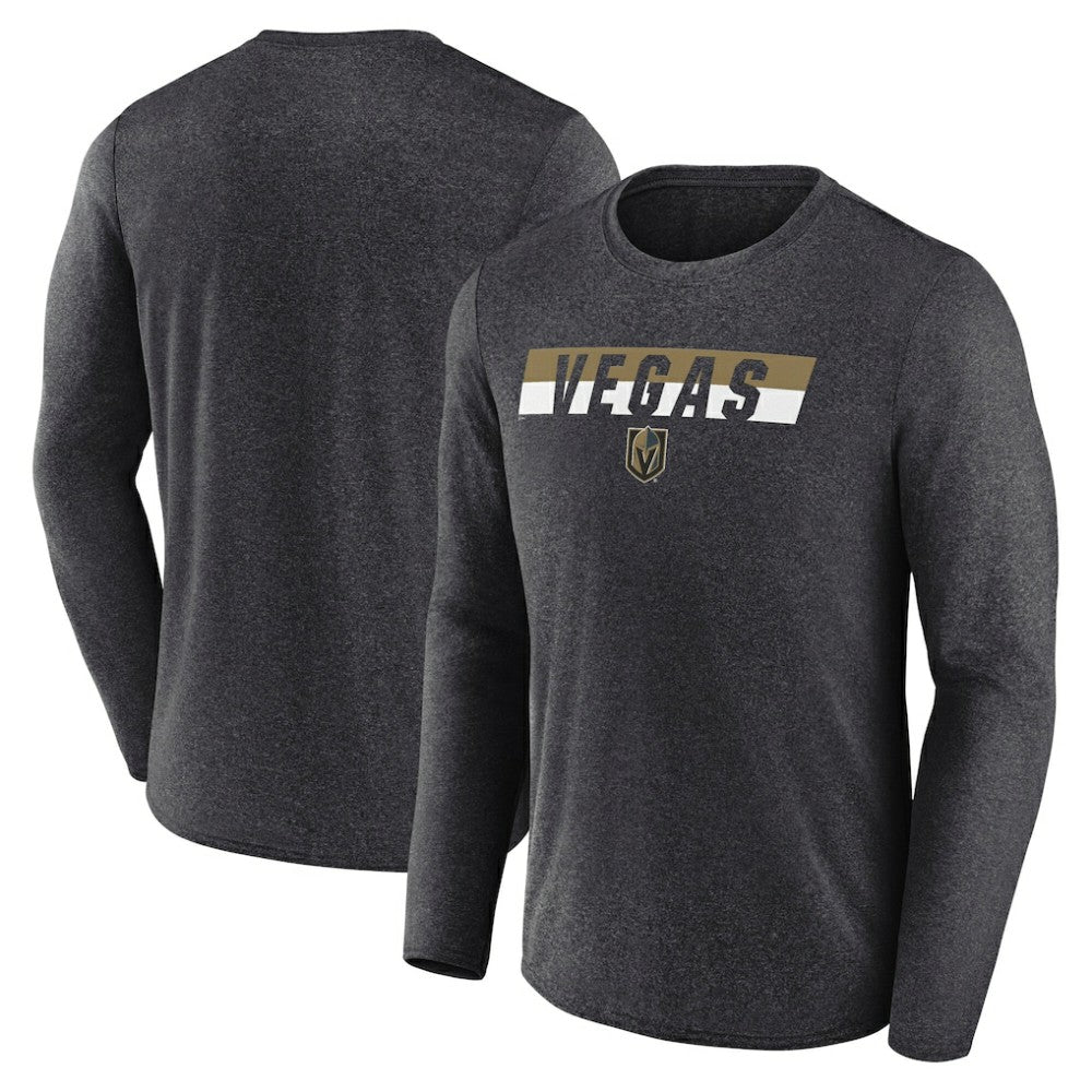 Vegas Golden Knights Fanatics Transition Long Sleeve T-Shirt - Heather Charcoal - NHL