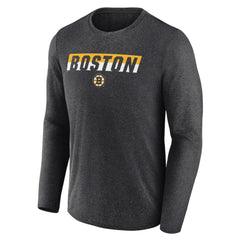 Boston Bruins Fanatics Transition Long Sleeve T-Shirt - Heather Charcoal - NHL