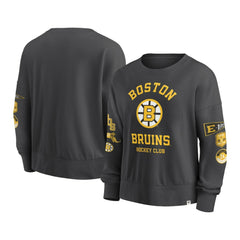 Boston Bruins Fanatics Women's Oversized Vintage Go Team Pullover Sweatshirt - Black - NHL