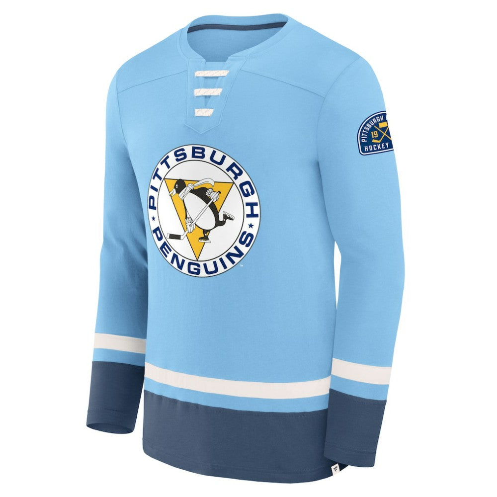 Pittsburgh Penguins Fanatics Vintage High Point Long Sleeve T-Shirt - Light Blue - NHL