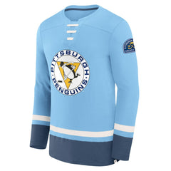 Pittsburgh Penguins Fanatics Vintage High Point Long Sleeve T-Shirt - Light Blue - NHL