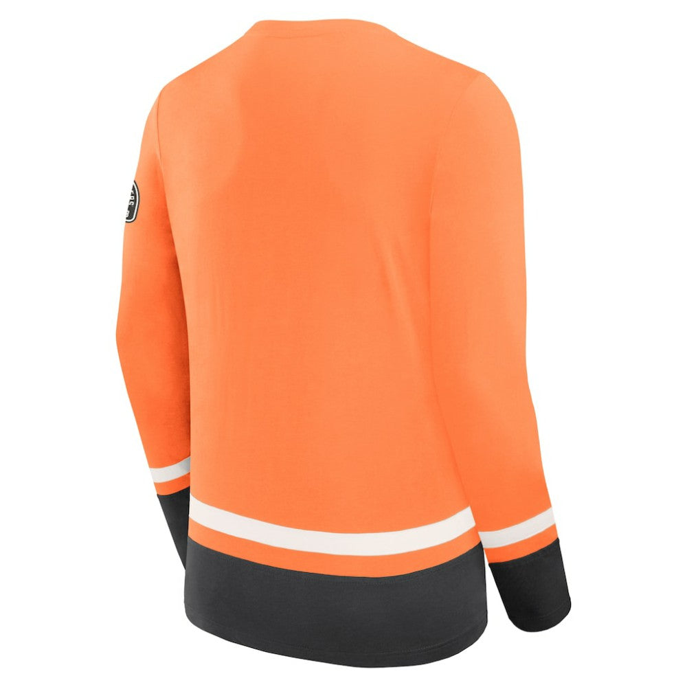 Philadelphia Flyers Fanatics Vintage High Point Long Sleeve T-Shirt - Orange - NHL