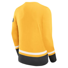 Boston Bruins Fanatics Vintage High Point Long Sleeve T-Shirt - Gold - NHL