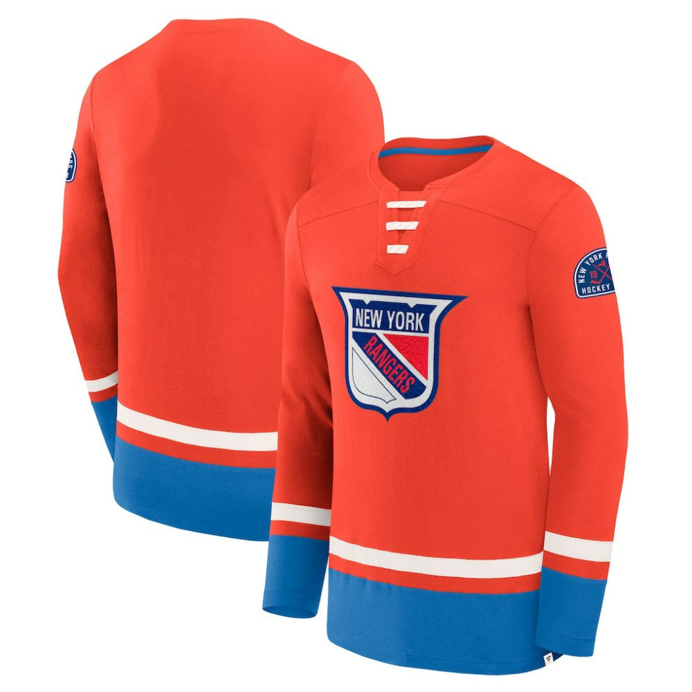 New York Rangers Fanatics Vintage High Point Long Sleeve T-Shirt - Blue - NHL