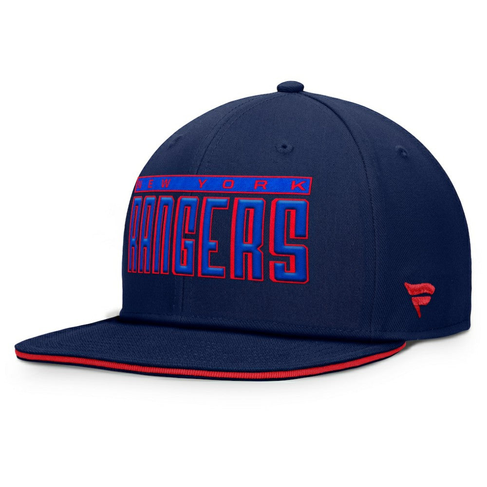 New York Rangers Fanatics Fundamental Gino Stack Snapback Hat - Blue - NHL