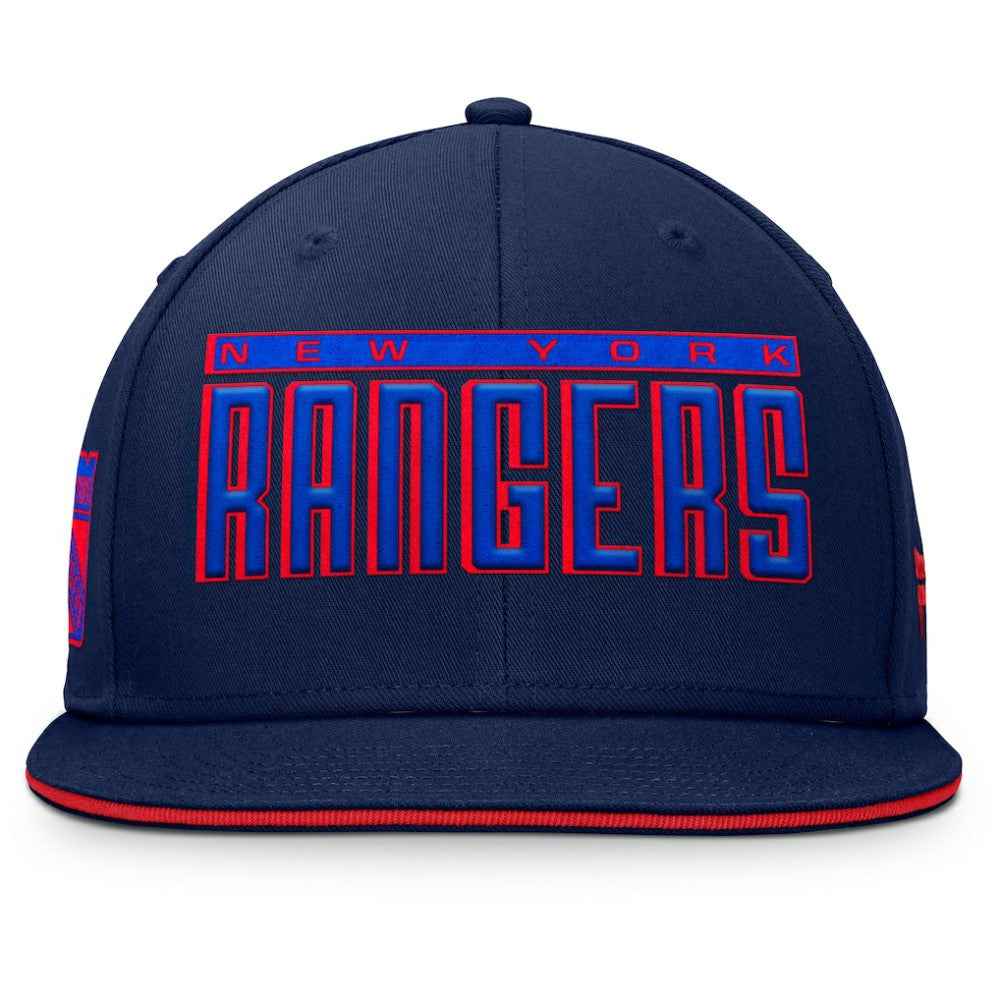 New York Rangers Fanatics Fundamental Gino Stack Snapback Hat - Blue - NHL