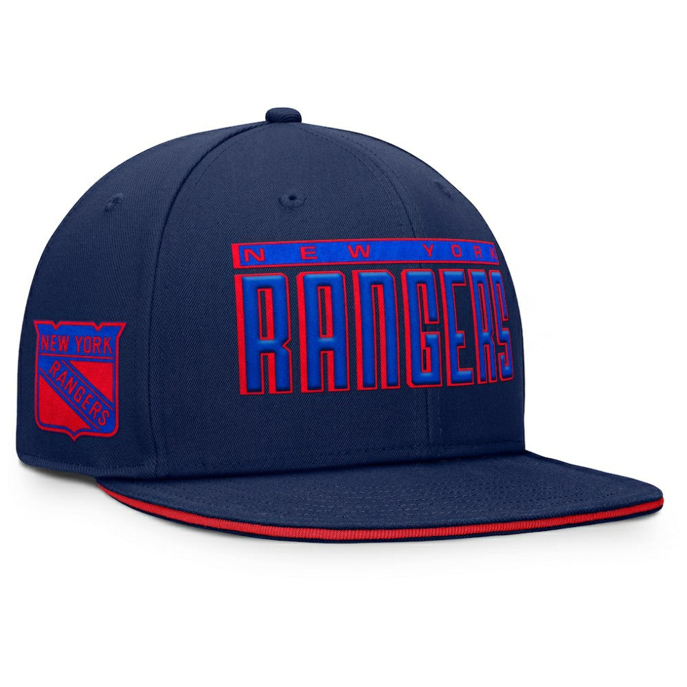 New York Rangers Fanatics Fundamental Gino Stack Snapback Hat - Blue - NHL