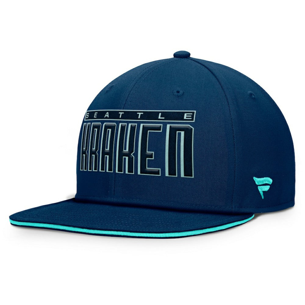 Seattle Kraken Fanatics Fundamental Gino Stack Snapback Hat - Navy - NHL