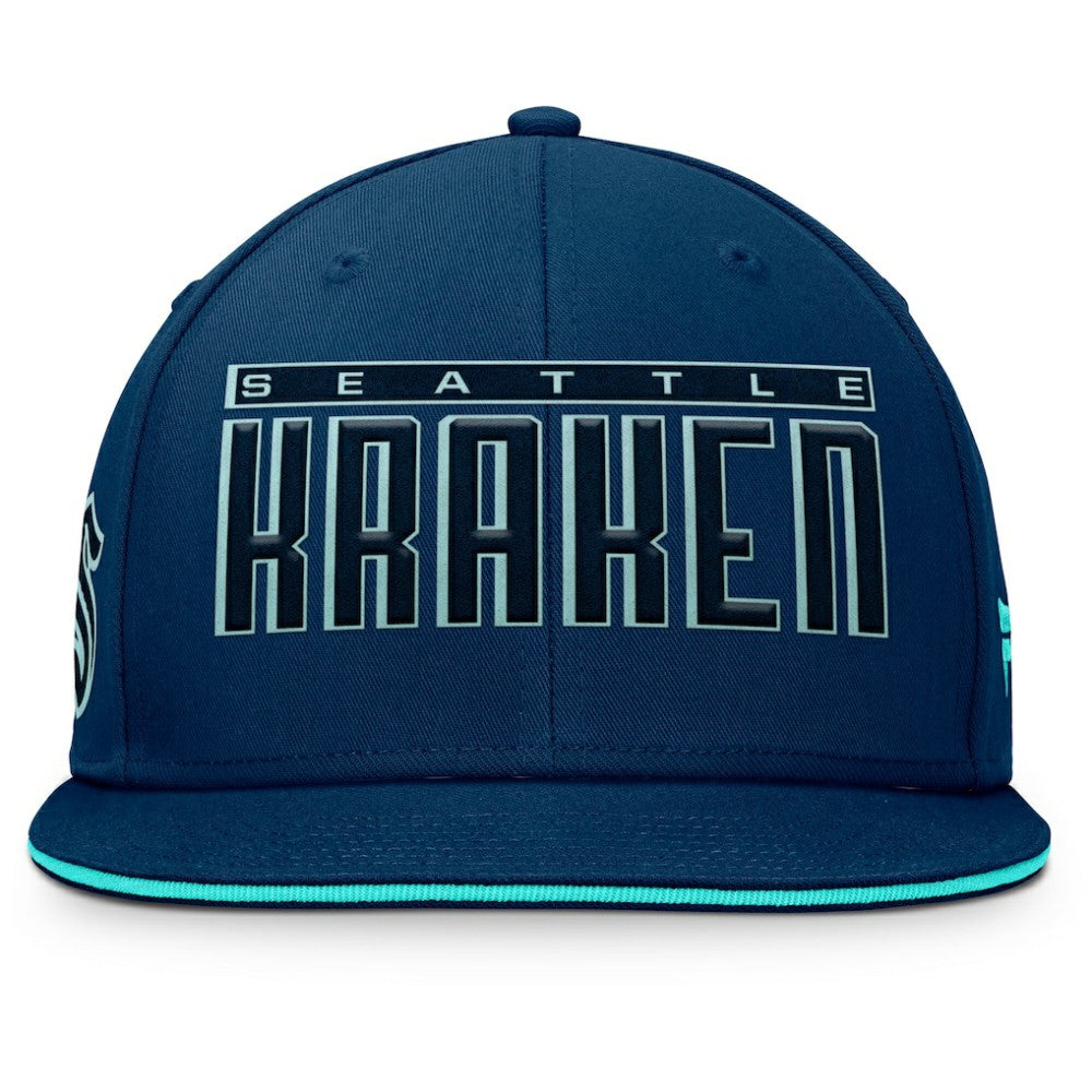 Seattle Kraken Fanatics Fundamental Gino Stack Snapback Hat - Navy - NHL