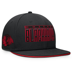 Chicago Blackhawks Fanatics Fundamental Gino Stack Snapback Hat - Black - NHL