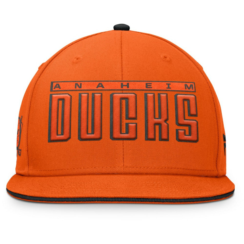 Anaheim Ducks Fanatics Fundamental Gino Stack Snapback Hat - Black - NHL
