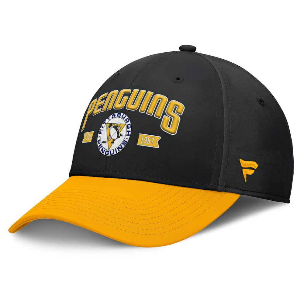 Pittsburgh Penguins Fanatics Heritage Captain Flex Hat - Black/Gold - NHL