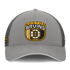 Boston Bruins Fanatics Authentic Pro Home Ice Trucker Adjustable Hat - Gray - NHL