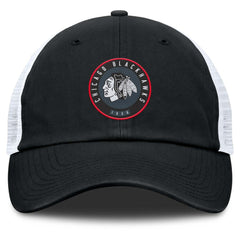 Chicago Blackhawks Fanatics Averie Trucker Adjustable Hat - Black/White - NHL