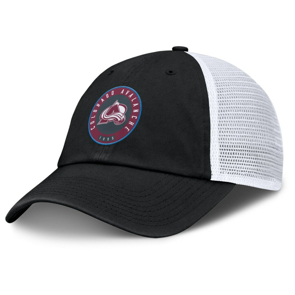 Colorado Avalanche Fanatics Averie Trucker Adjustable Hat - Black/White - NHL