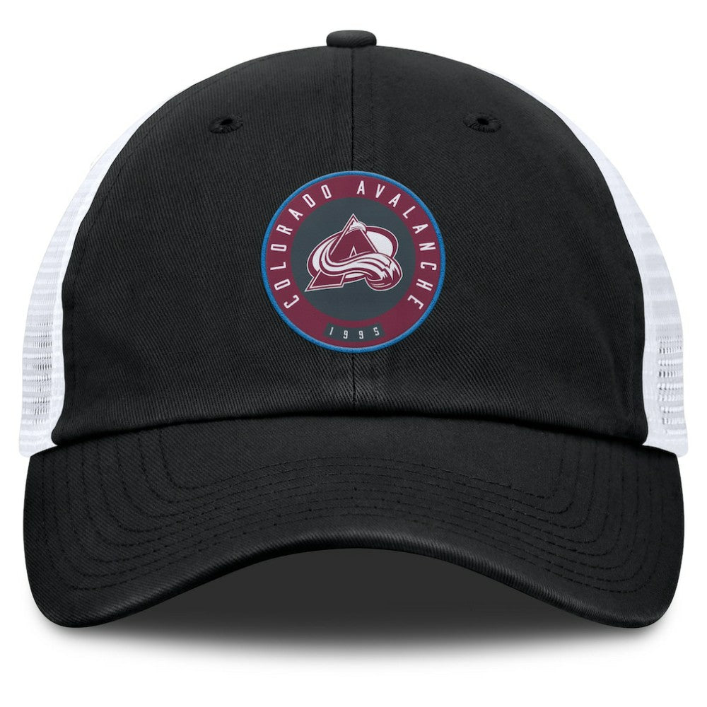 Colorado Avalanche Fanatics Averie Trucker Adjustable Hat - Black/White - NHL