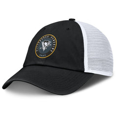 Pittsburgh Penguins Fanatics Averie Trucker Adjustable Hat - Black/White - NHL