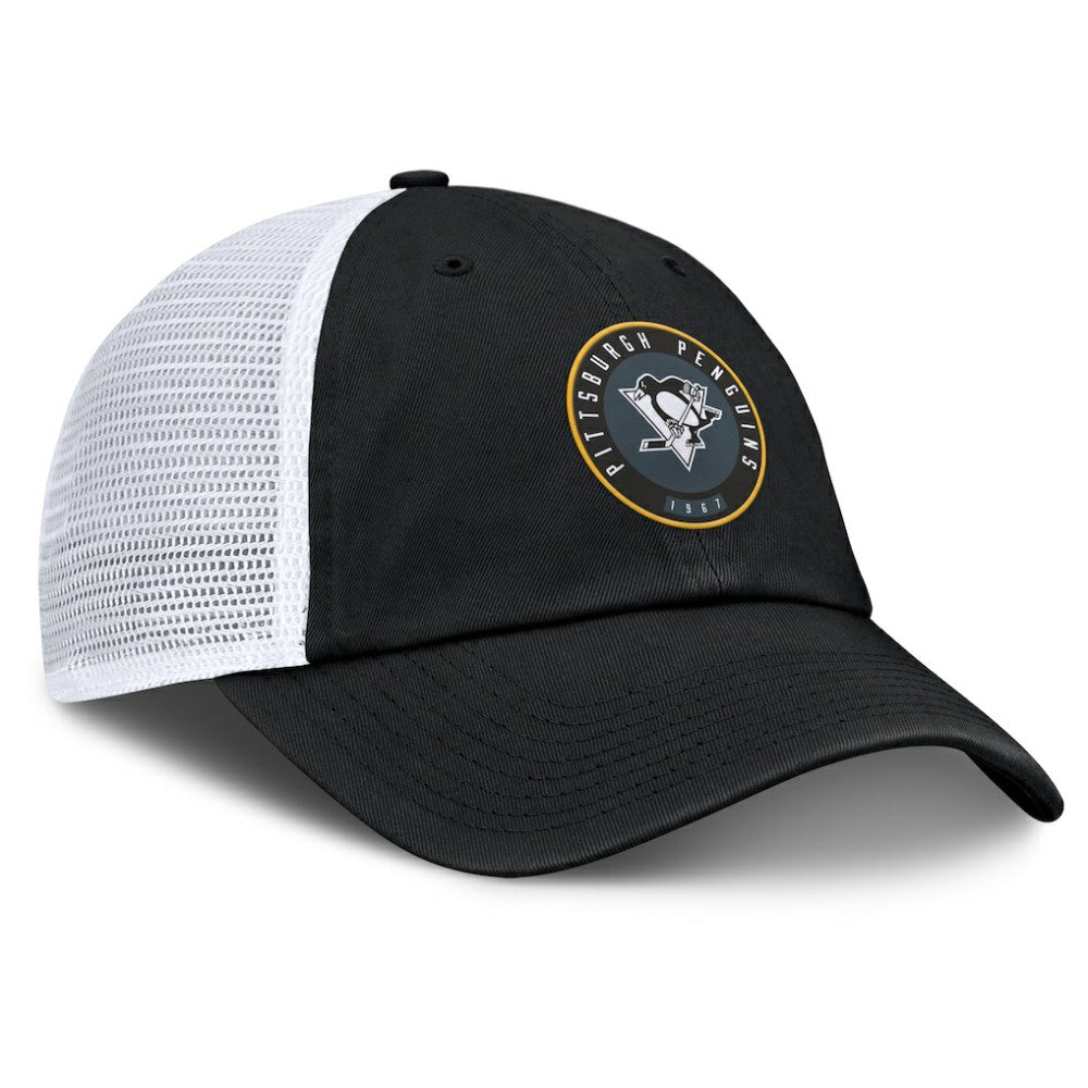 Pittsburgh Penguins Fanatics Averie Trucker Adjustable Hat - Black/White - NHL