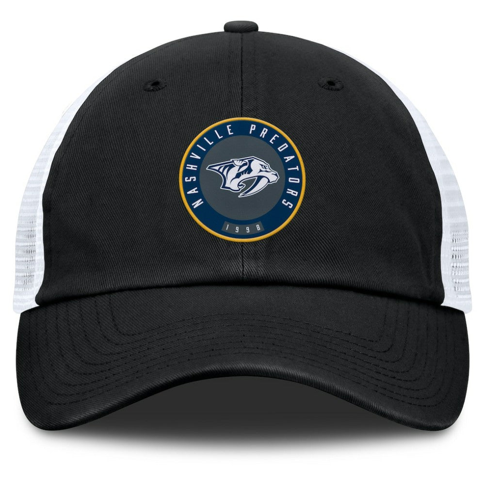 Nashville Predators Fanatics Averie Trucker Adjustable Hat - Black/White - NHL