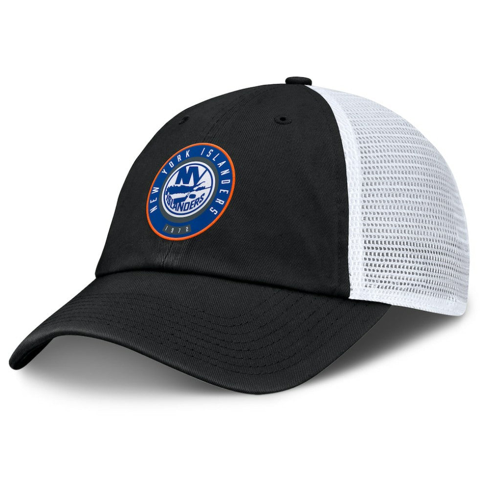 New York Islanders Fanatics Averie Trucker Adjustable Hat - Black/Gray - NHL
