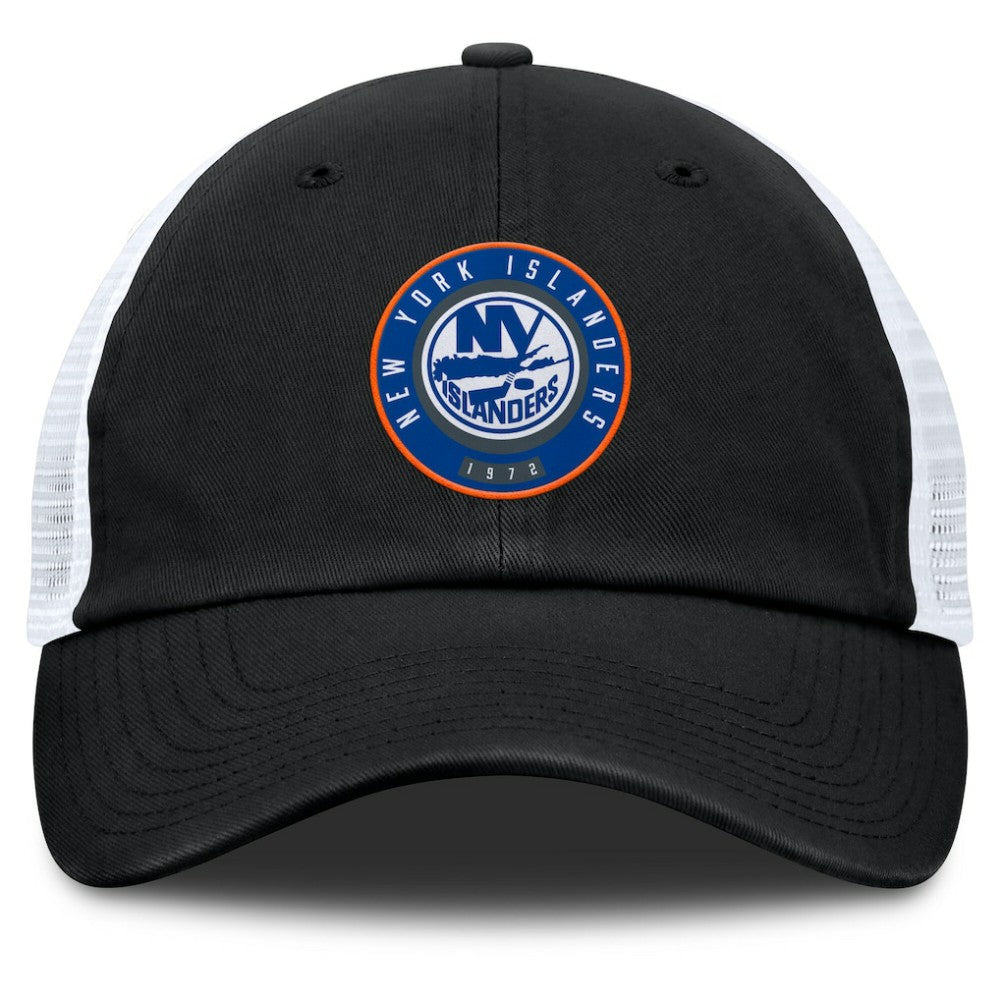 New York Islanders Fanatics Averie Trucker Adjustable Hat - Black/Gray - NHL