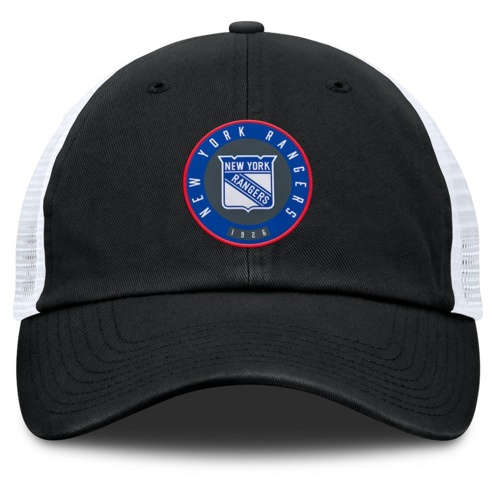 New York Rangers Fanatics Averie Trucker Adjustable Hat - Black/Gray - NHL