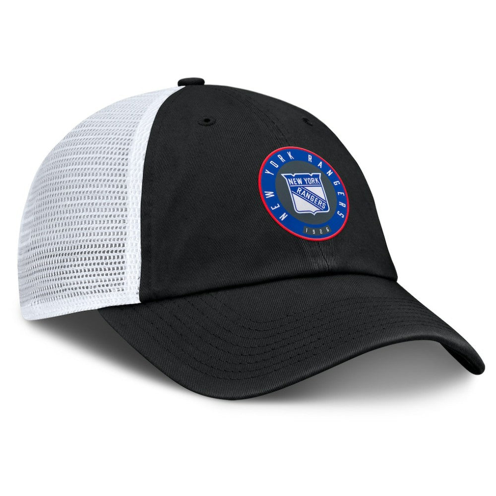 New York Rangers Fanatics Averie Trucker Adjustable Hat - Black/Gray - NHL