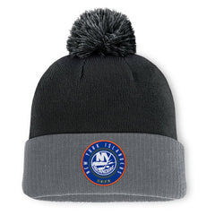 New York Islanders Fanatics Aspyn Cuffed Knit Hat with Pom - Black - NHL