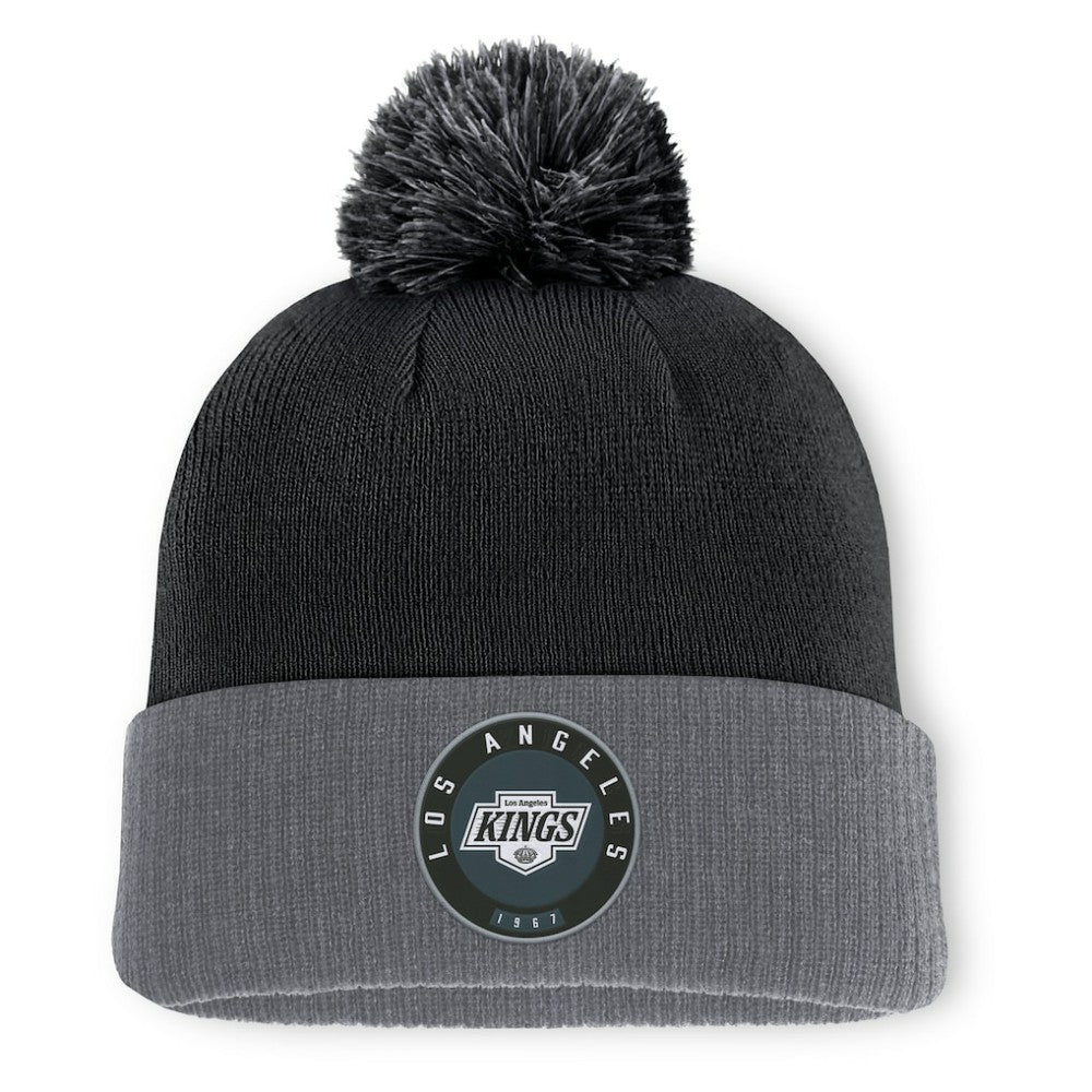 Los Angeles Kings Fanatics Aspyn Cuffed Knit Hat with Pom - Black - NHL
