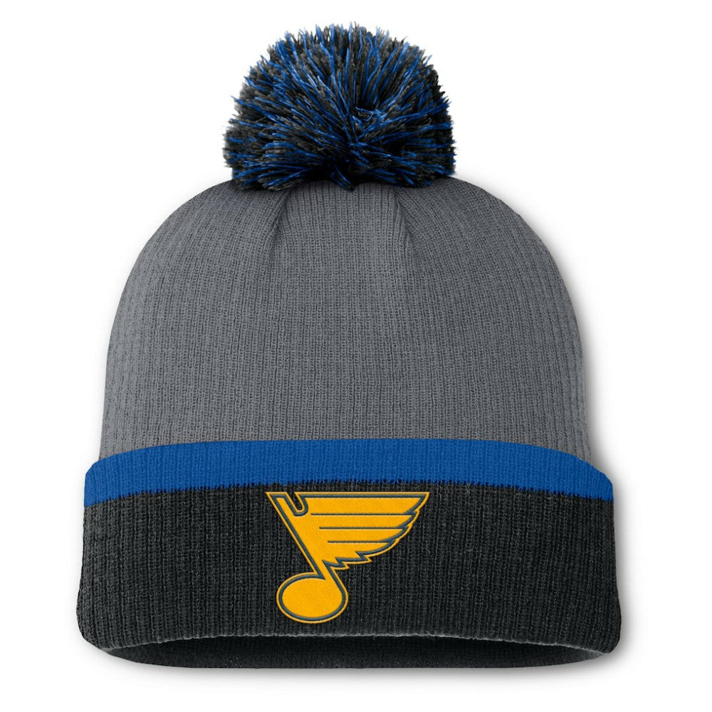 St. Louis Blues Fanatics Women's Cuffed Knit Hat with Pom - Charcoal - NHL