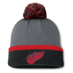 Detroit Red Wings Fanatics Women's Cuffed Knit Hat with Pom - Charcoal - NHL