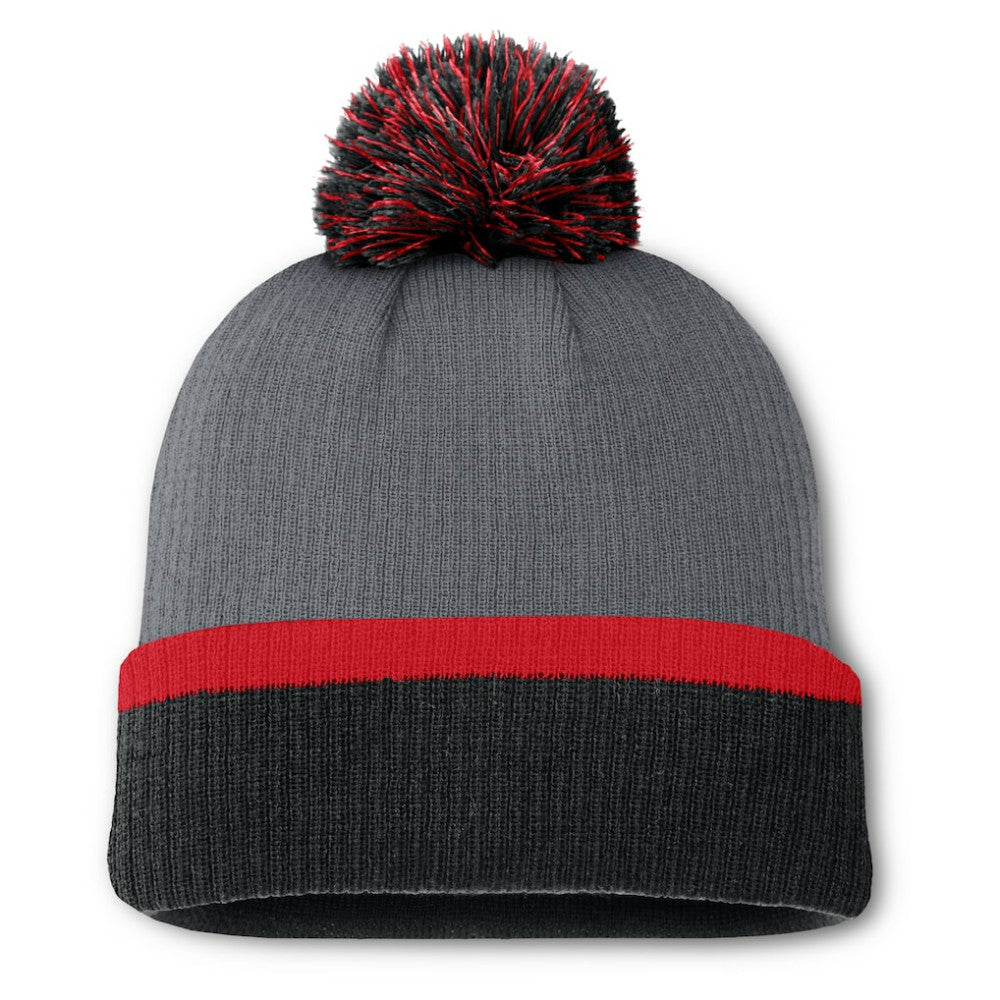 Chicago Blackhawks Fanatics Women's Cuffed Knit Hat with Pom - Charcoal - NHL
