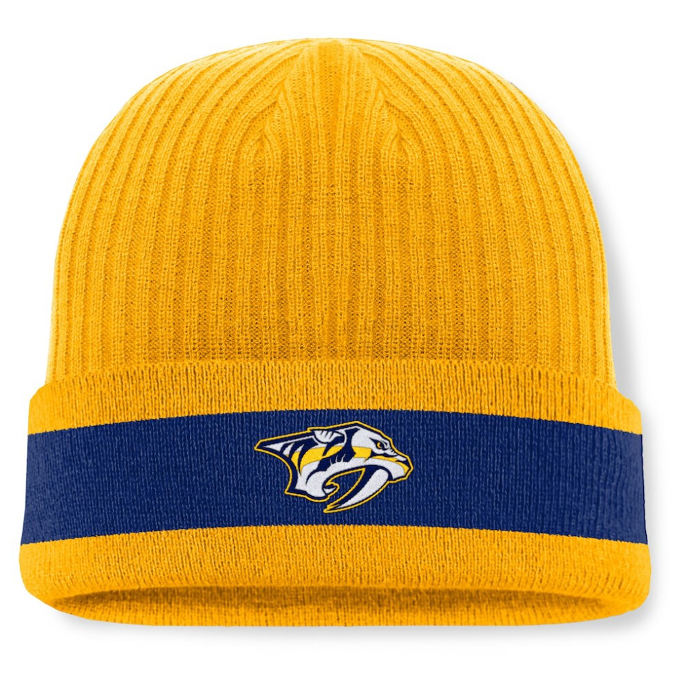 Nashville Predators Fanatics Blueliner Cuffed Knit Hat - Gold - NHL