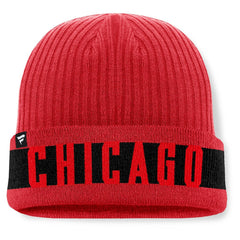Chicago Blackhawks Fanatics Blueliner Cuffed Knit Hat - Red - NHL