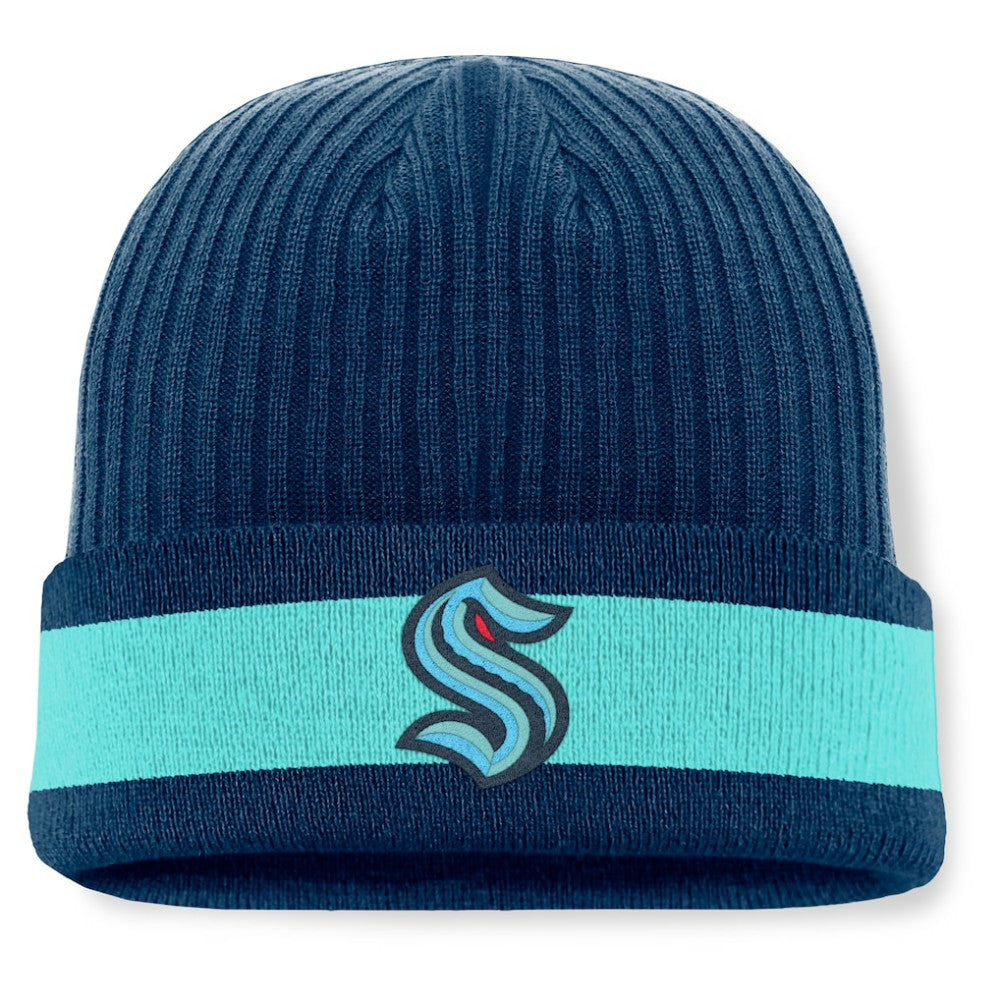 Seattle Kraken Fanatics Blueliner Cuffed Knit Hat - Deep Sea Blue - NHL