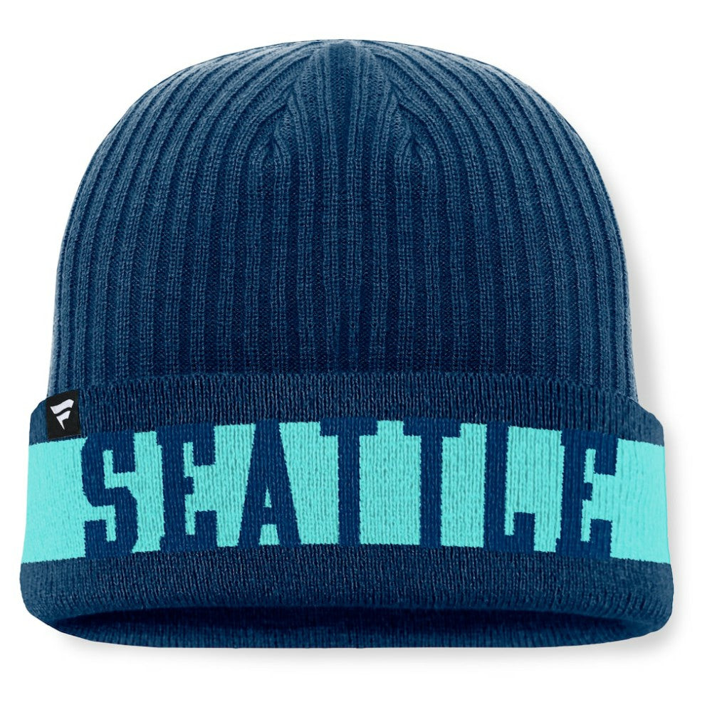 Seattle Kraken Fanatics Blueliner Cuffed Knit Hat - Deep Sea Blue - NHL