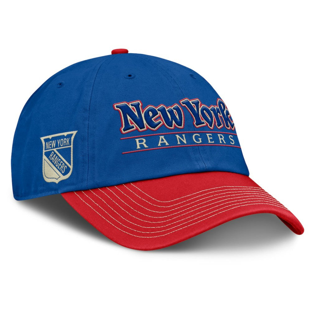 New York Rangers Fanatics Heritage Home Ice Two-Tone Adjustable Hat - Blue/Red - NHL