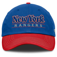 New York Rangers Fanatics Heritage Home Ice Two-Tone Adjustable Hat - Blue/Red - NHL