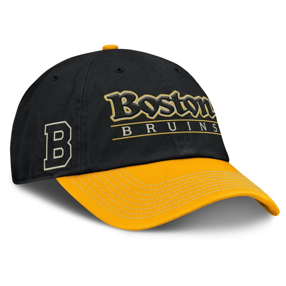 Boston Bruins Fanatics Heritage Home Ice Two-Tone Adjustable Hat - Black/Gold - NHL