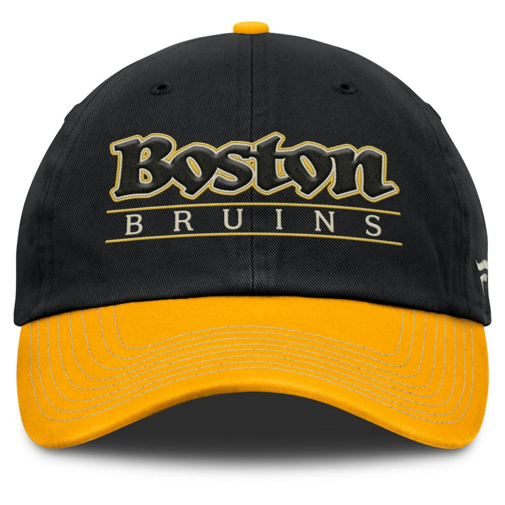 Boston Bruins Fanatics Heritage Home Ice Two-Tone Adjustable Hat - Black/Gold - NHL