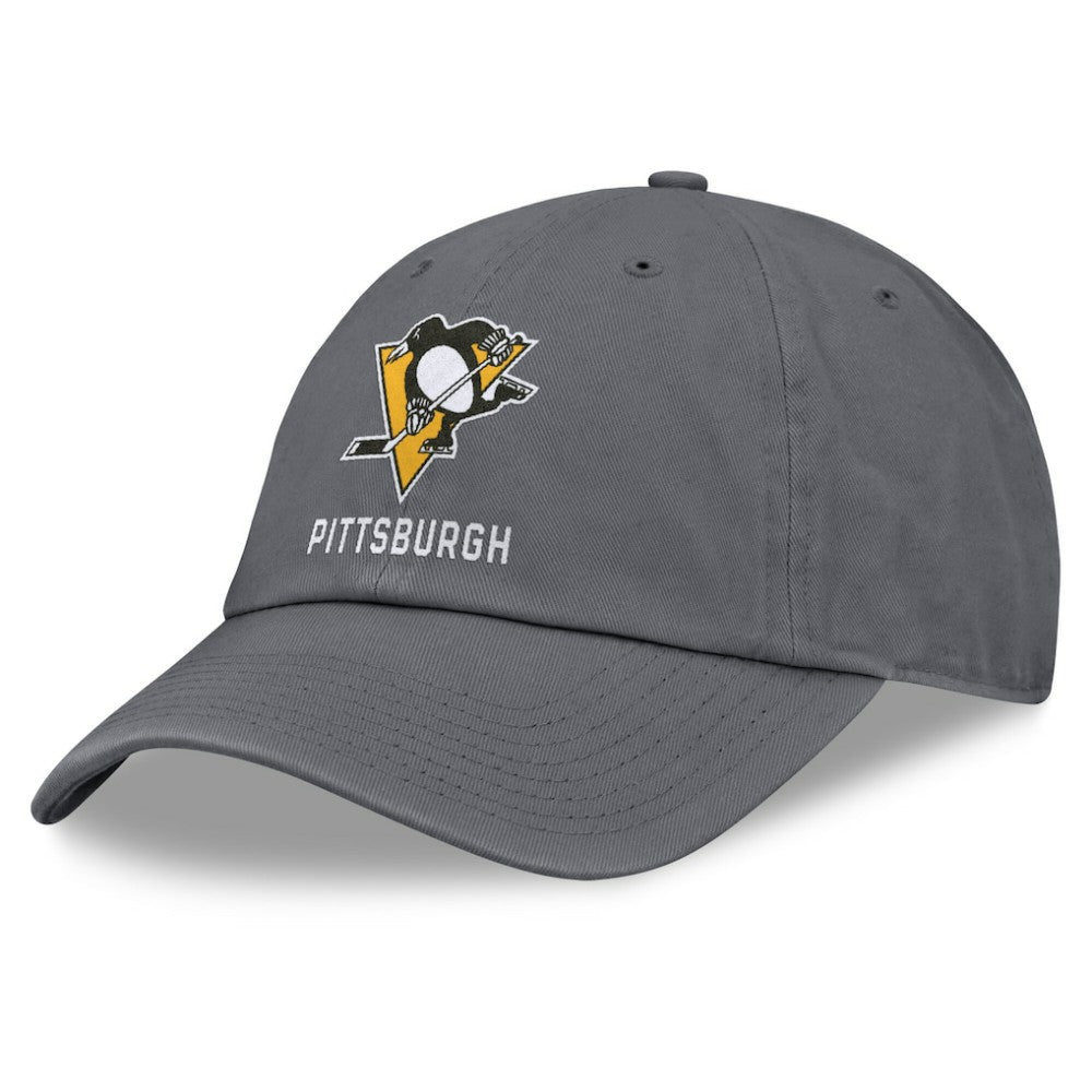 Pittsburgh Penguins Fanatics Washed Adjustable Hat - Charcoal - NHL