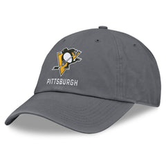 Pittsburgh Penguins Fanatics Washed Adjustable Hat - Charcoal - NHL