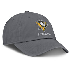 Pittsburgh Penguins Fanatics Washed Adjustable Hat - Charcoal - NHL