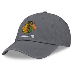 Chicago Blackhawks Fanatics Washed Adjustable Hat - Charcoal - NHL