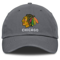 Chicago Blackhawks Fanatics Washed Adjustable Hat - Charcoal - NHL