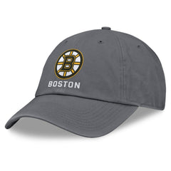 Boston Bruins Fanatics Washed Adjustable Hat - Charcoal - NHL
