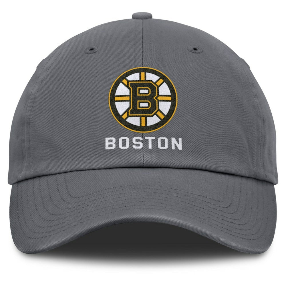Boston Bruins Fanatics Washed Adjustable Hat - Charcoal - NHL