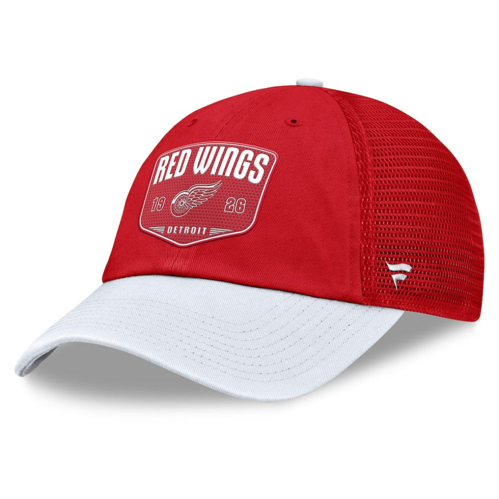 Detroit Red Wings Fanatics Fundamental One-Time Trucker Adjustable Hat - Red - NHL