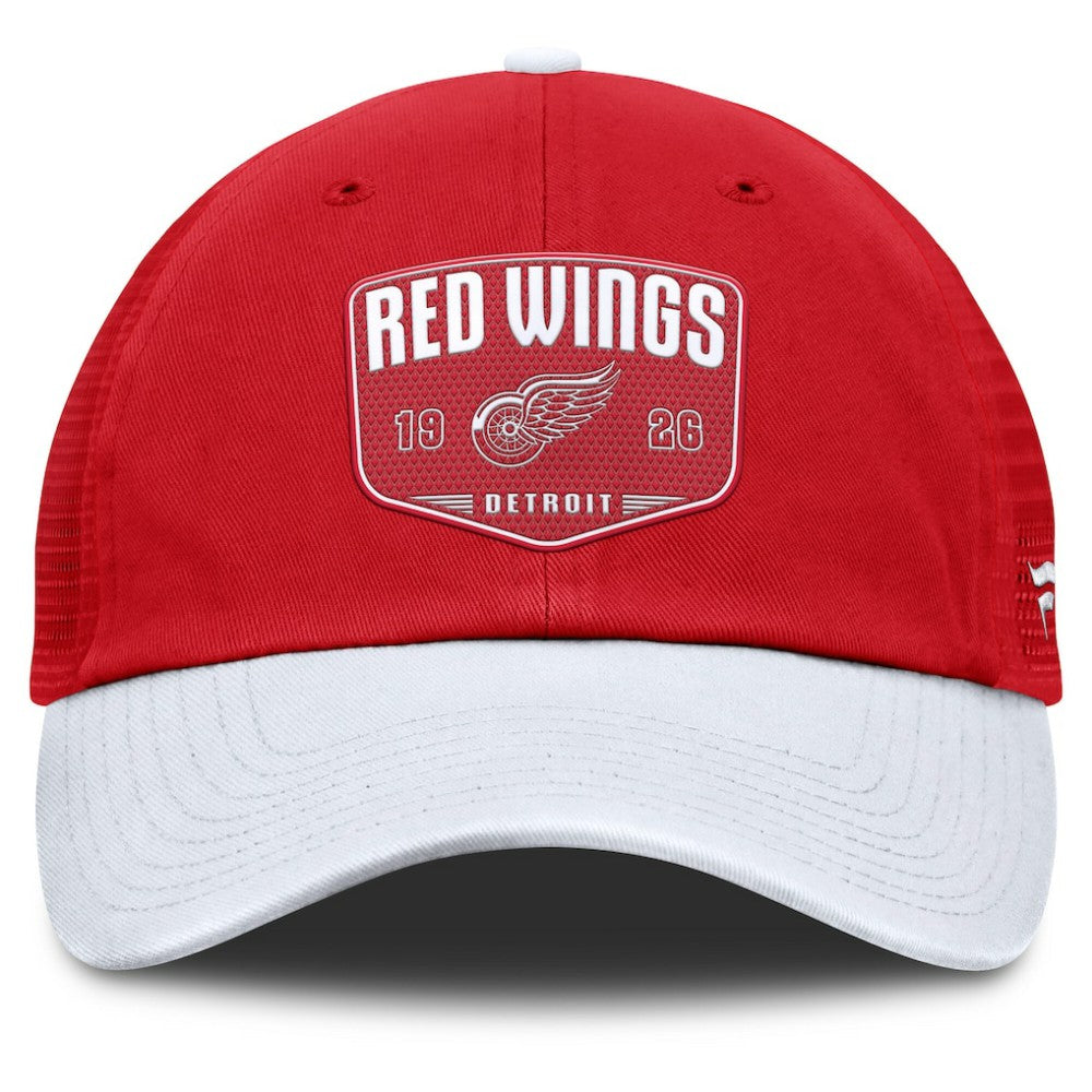 Detroit Red Wings Fanatics Fundamental One-Time Trucker Adjustable Hat - Red - NHL