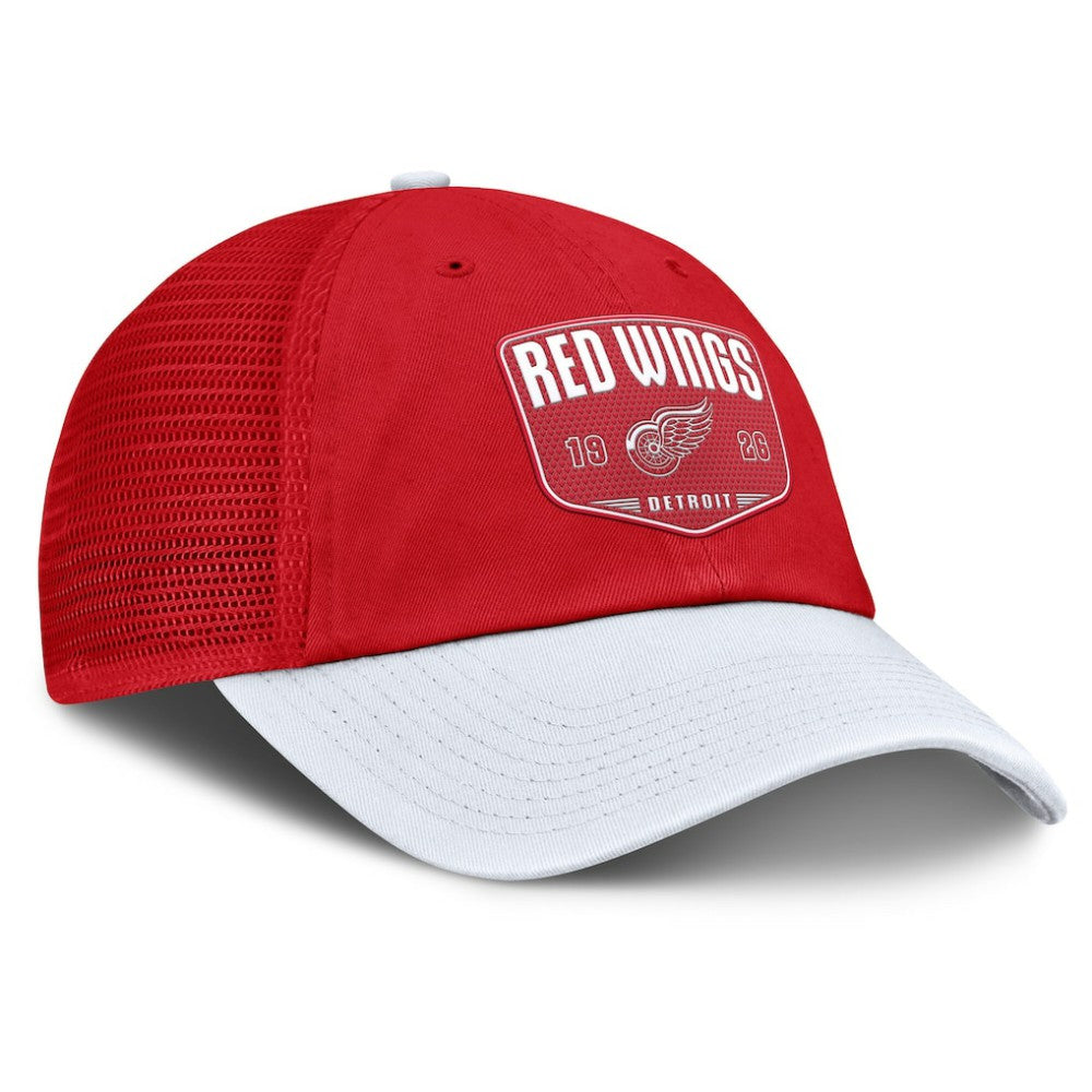 Detroit Red Wings Fanatics Fundamental One-Time Trucker Adjustable Hat - Red - NHL